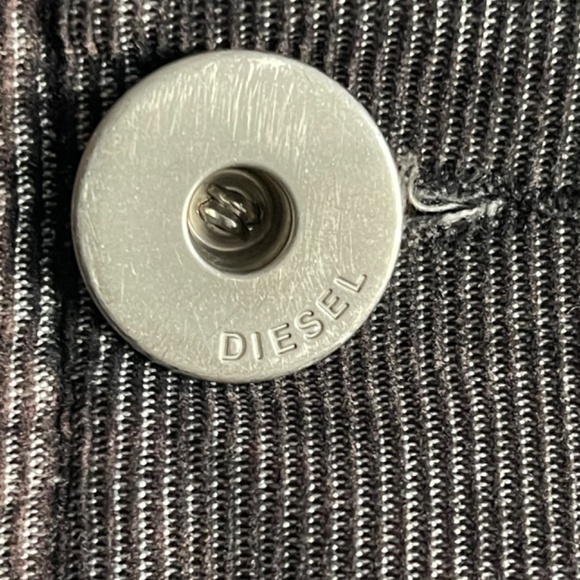 Diesel Black Brown Corduroy Double Breasted Short Jacket Vintage Pristine - Picture 11 of 13